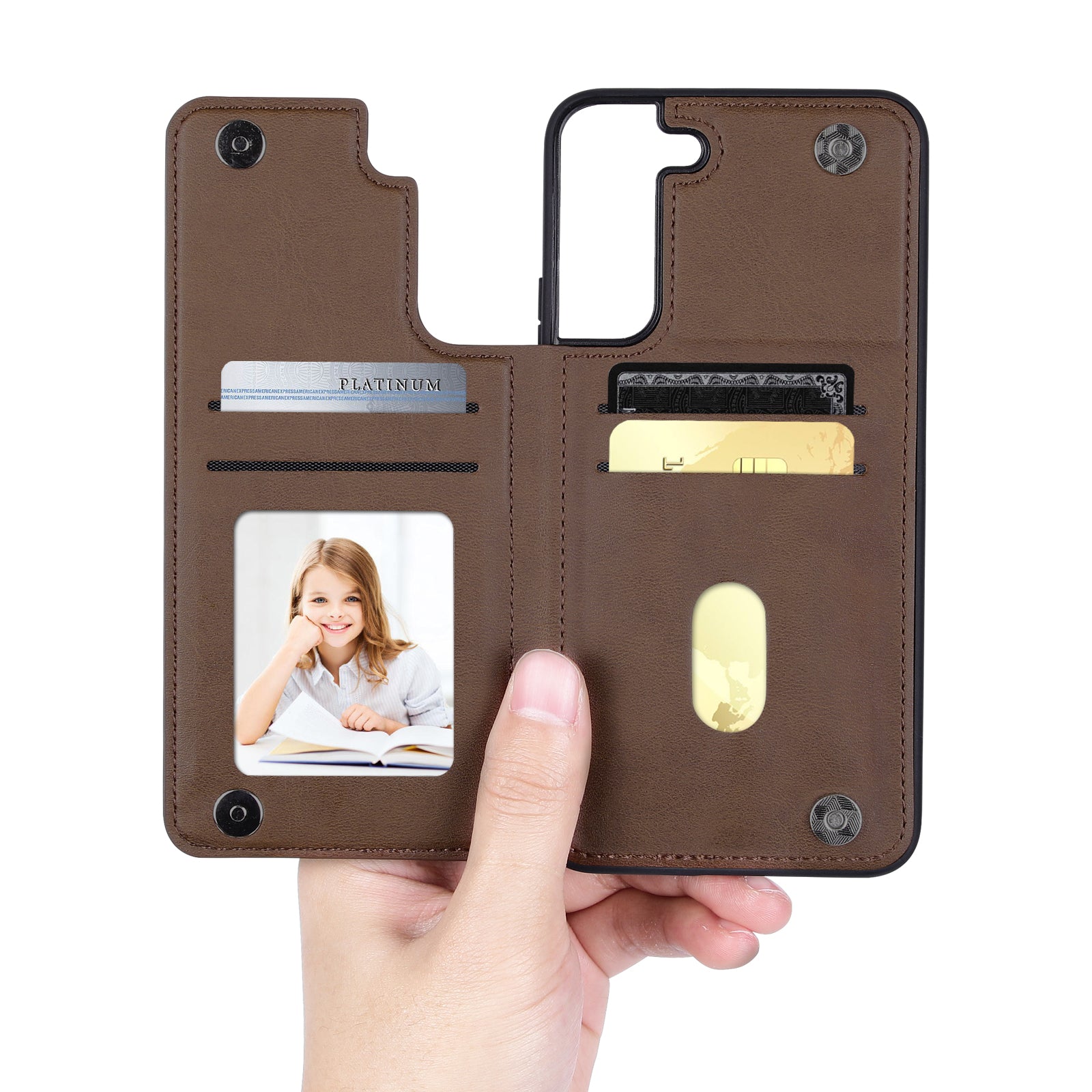 HANMAN Mika Series For Samsung Galaxy S23 Anti-Scratch Phone Protector Magnetic Card Slots Design PU Leather Coated TPU Mobile Phone Case HANMAN Mika Series For Samsung Galaxy S23 Anti-Scratch Phone Protector Magnetic Card Slots Design PU Leather Coated TPU Mobile Phone Case